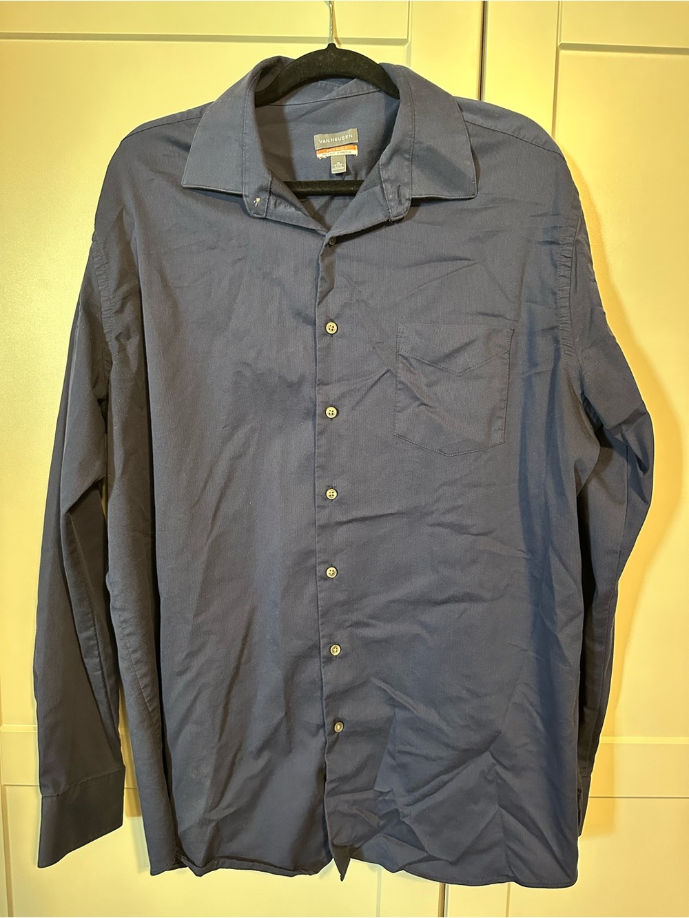 Van Heusen Men's Long-Sleeve Dress Shirt - Navy Blue